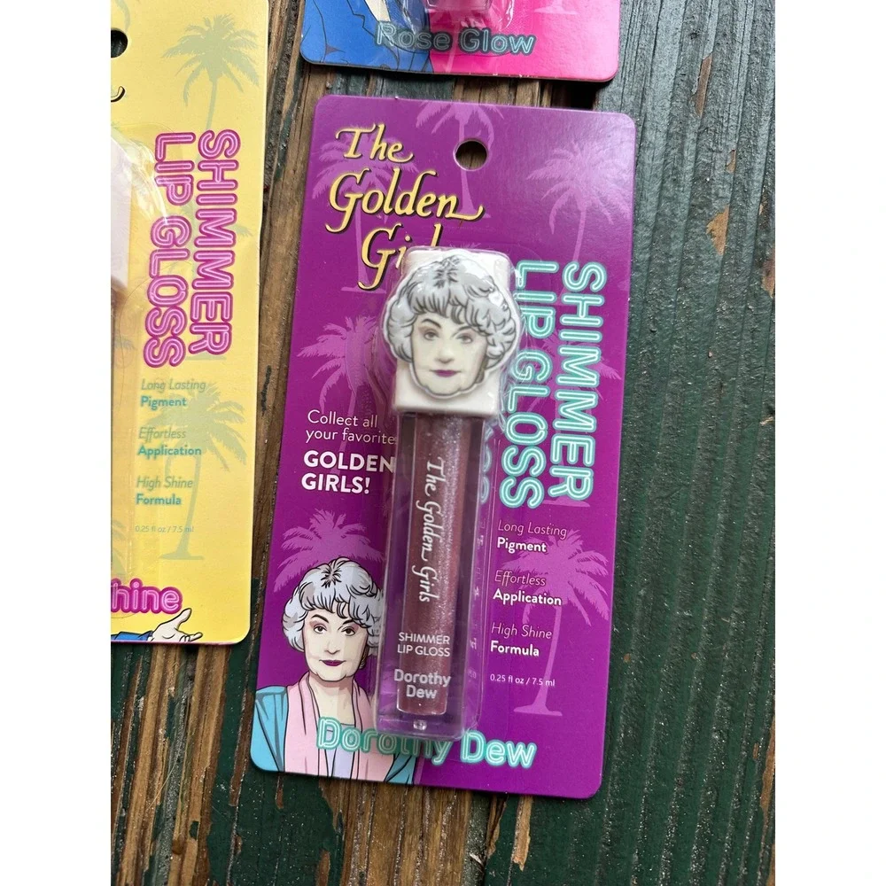 The Golden Girls Lip Gloss Set of 4 Blanche Rose Sophia Dorothy Shimmer New